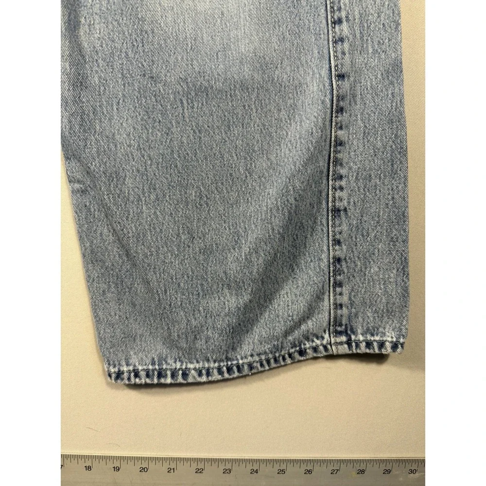 Hollister Low Rise Baggy Jeans Size 4R Light Wash Bow Embroidered Wide Leg Y2K